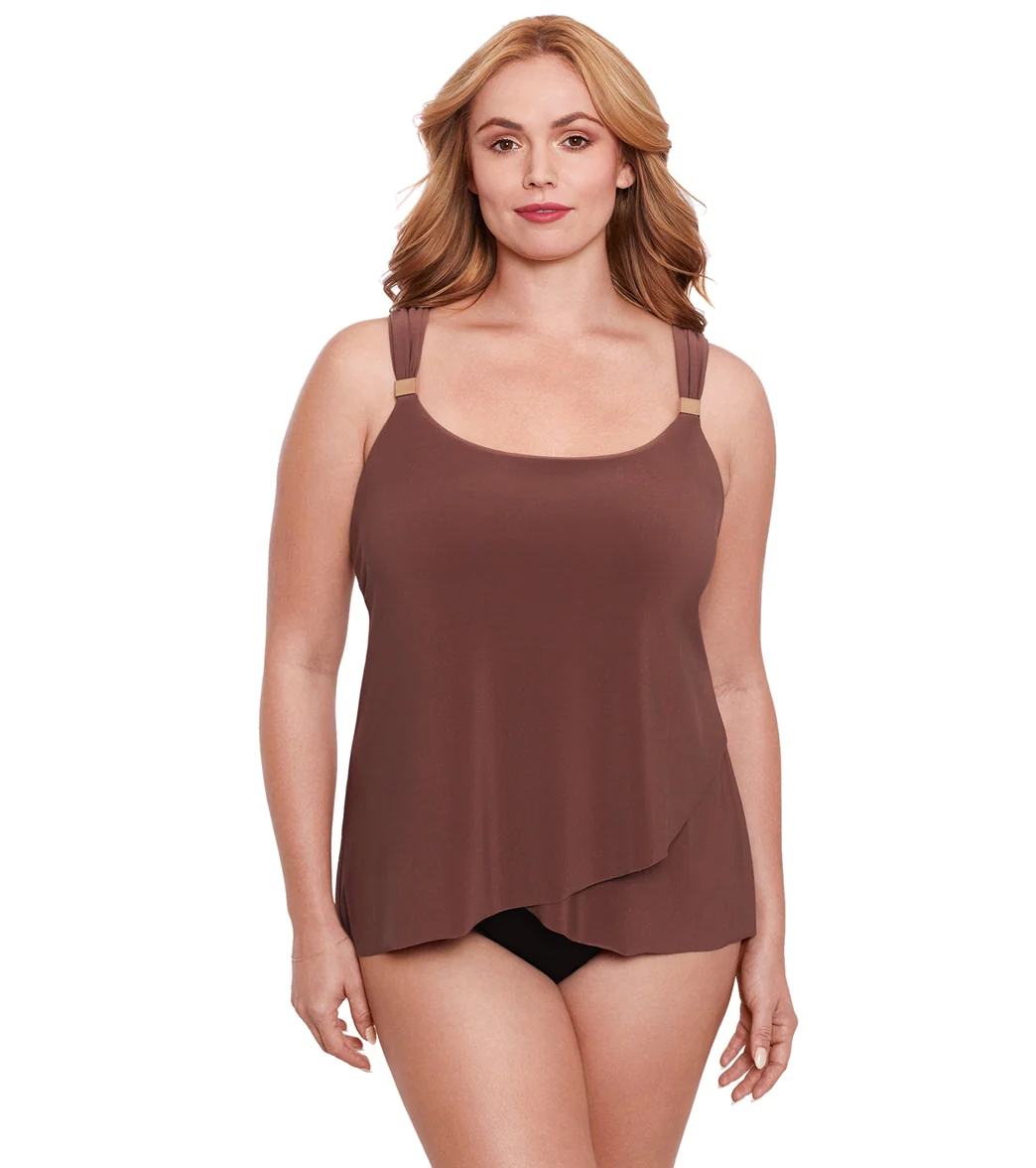 Miraclesuit Plus Size Razzle Dazzle Tankini Top - Image 5