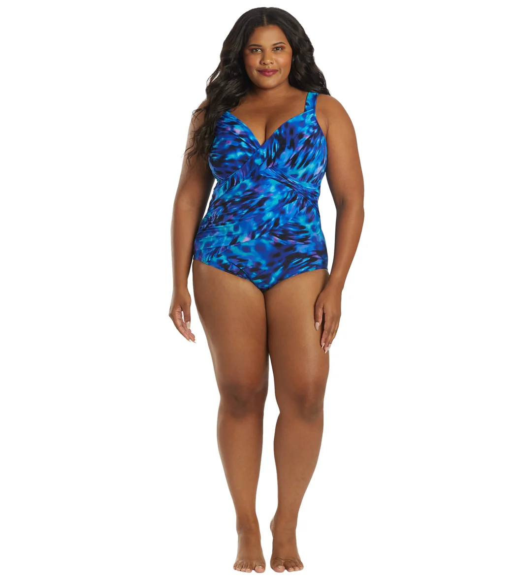Miraclesuit Plus Women's Plus Size Cloud Leopard Revele Underwire One Piece Swimsuit - Image 4