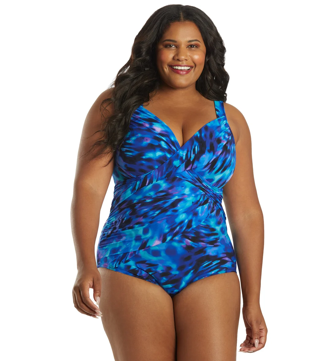 Miraclesuit Plus Women's Plus Size Cloud Leopard Revele Underwire One Piece Swimsuit - Image 7
