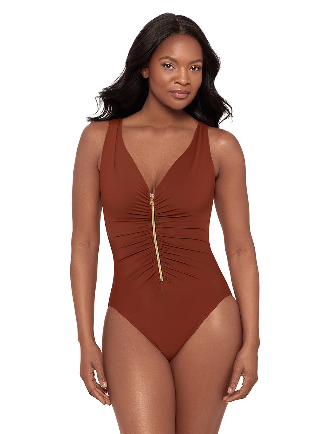 Miraclesuit Women's Razzle Dazzle Zipt One Piece Swimsuit - Image 7