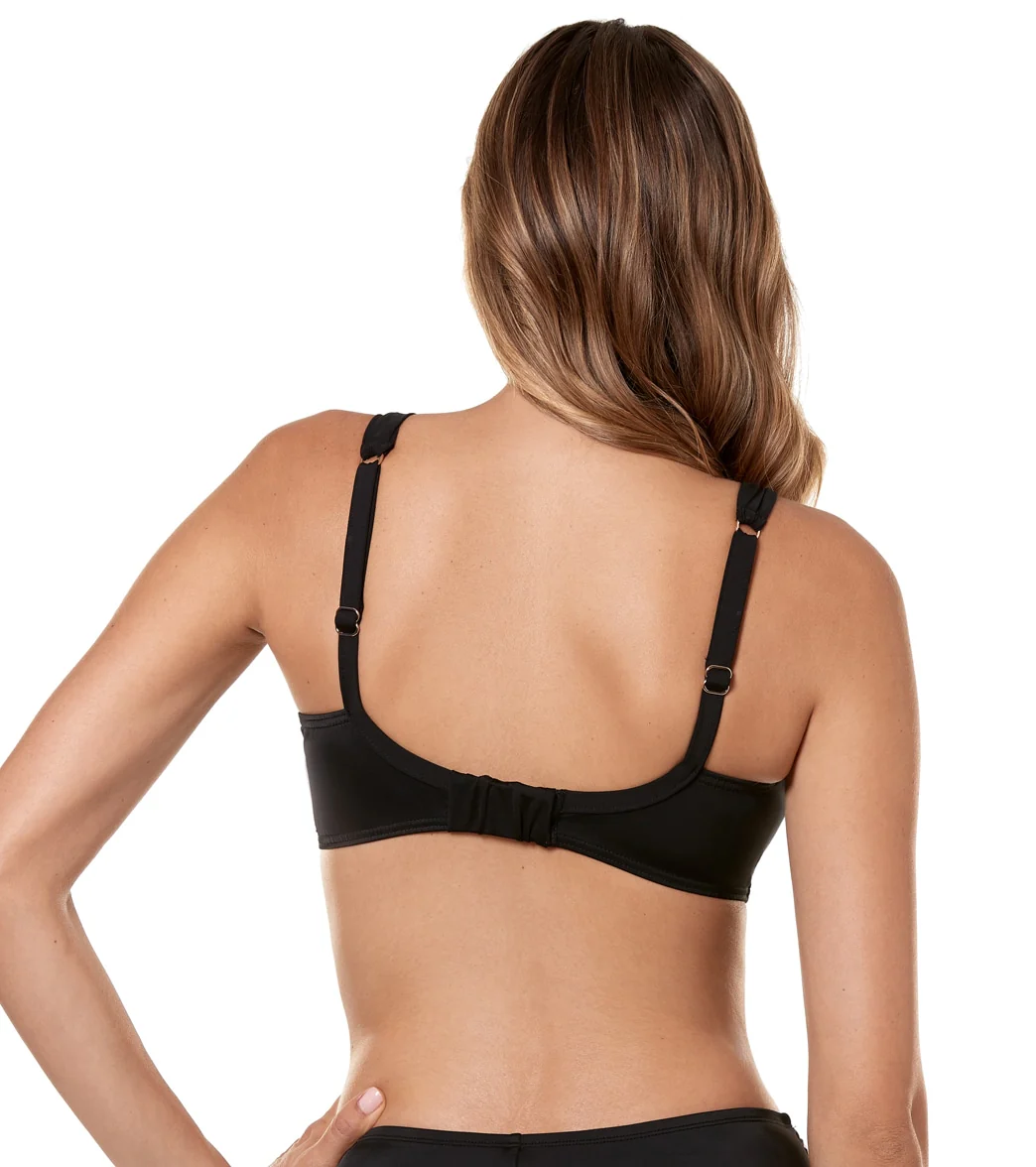 Miraclesuit Women's Solid Black Plunge Bikini Top (D/DD Cup) - Image 2