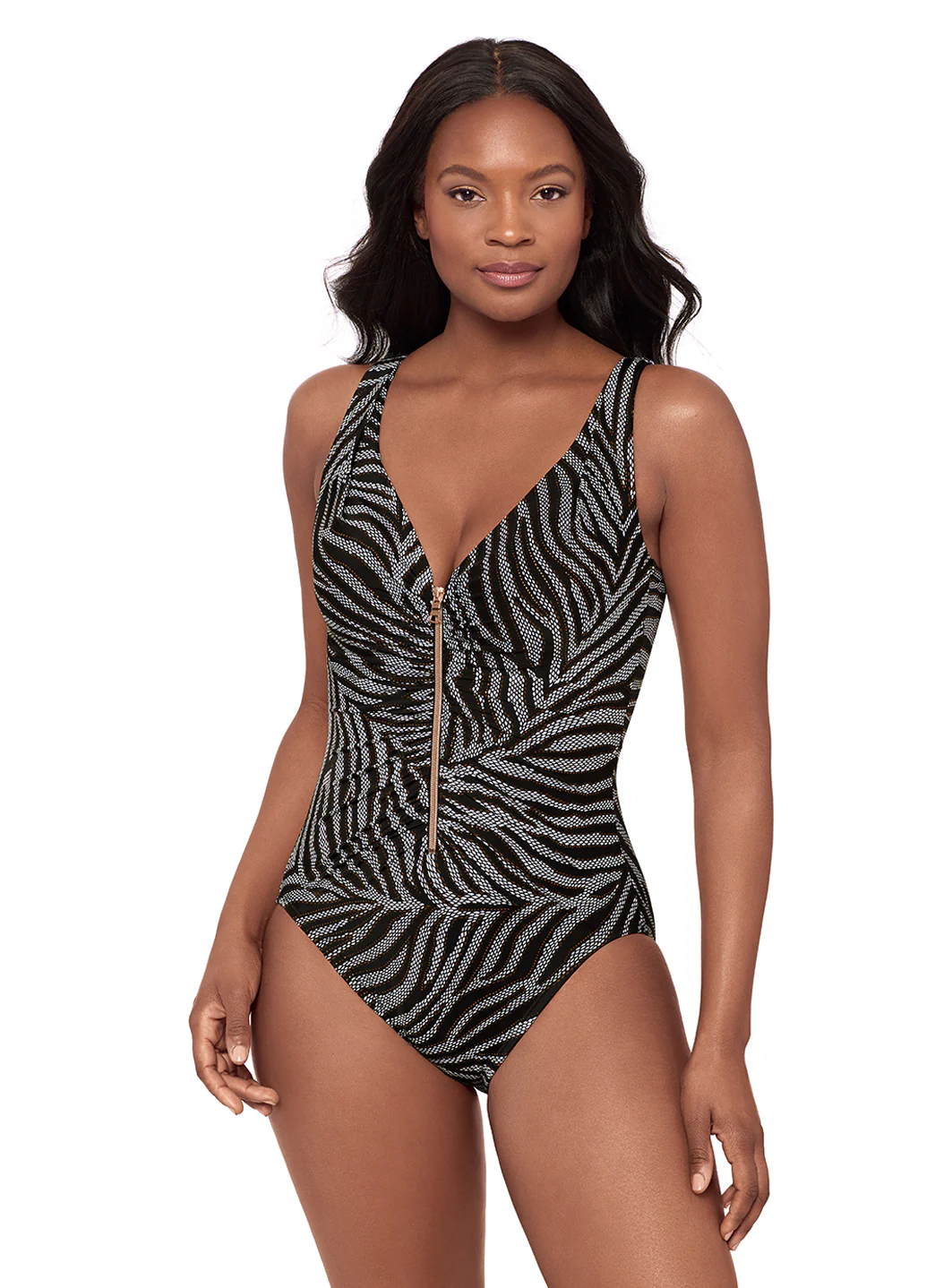 Miraclesuit Women's Zirconic Zipt One Piece Swimsuit - Image 2