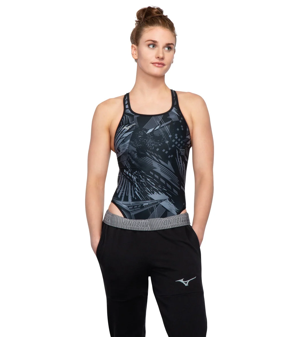 Mizuno Women's Exer Print Double Cross Back One Piece Swimsuit - Image 16