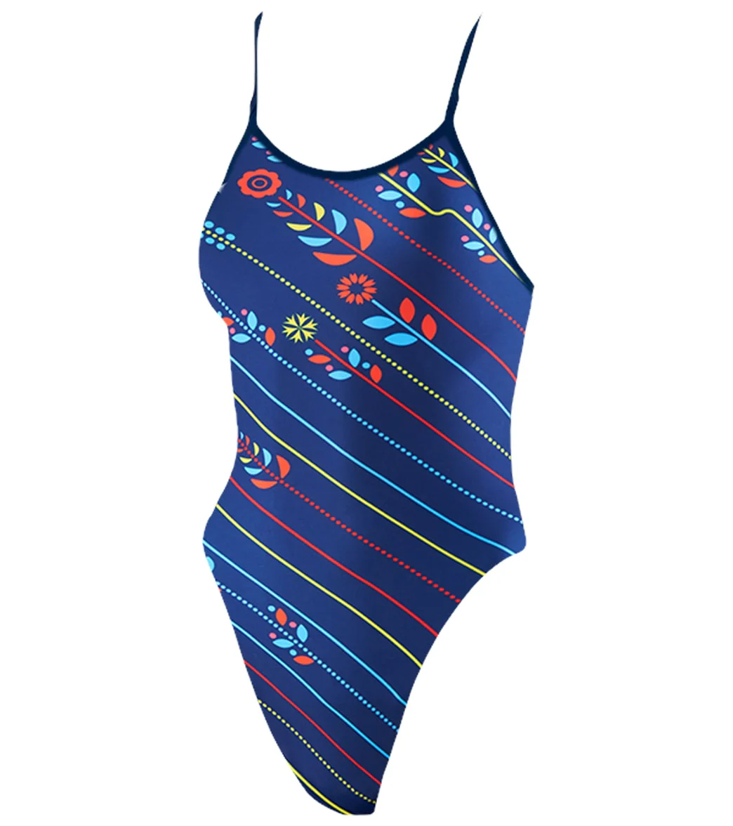 Mizuno Women's Exer Print Thin Strap One Piece Swimsuit - Image 26