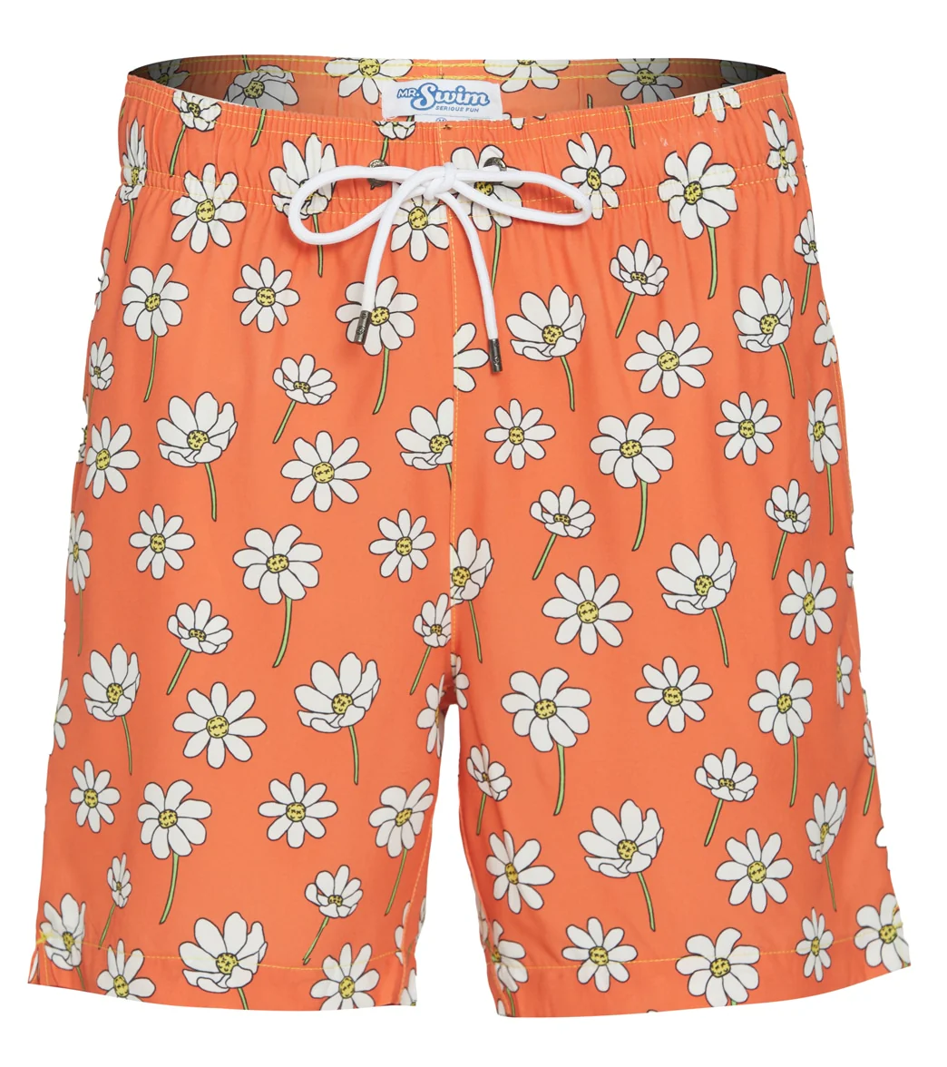 Mr.Swim Men's Scattered Daisies Swim Trunks - Image 5