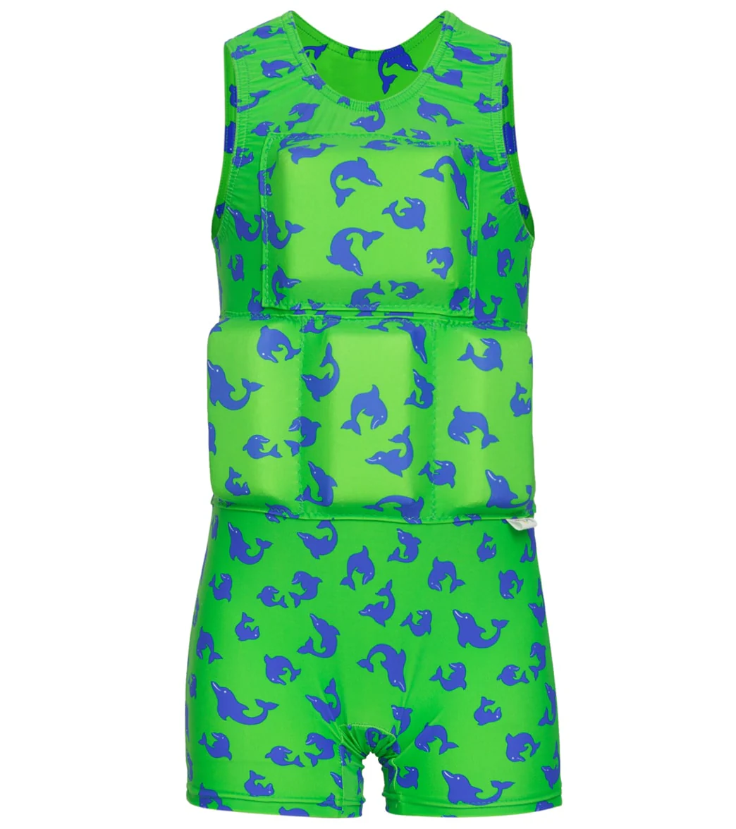 My Pool Pal Boy's Bright Green and Blue Dolfin Floatation Swimsuit - Image 5