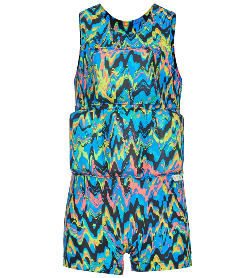 My Pool Pal Boy's Neon Multi Chevron Floatation Swimsuit - Image 5
