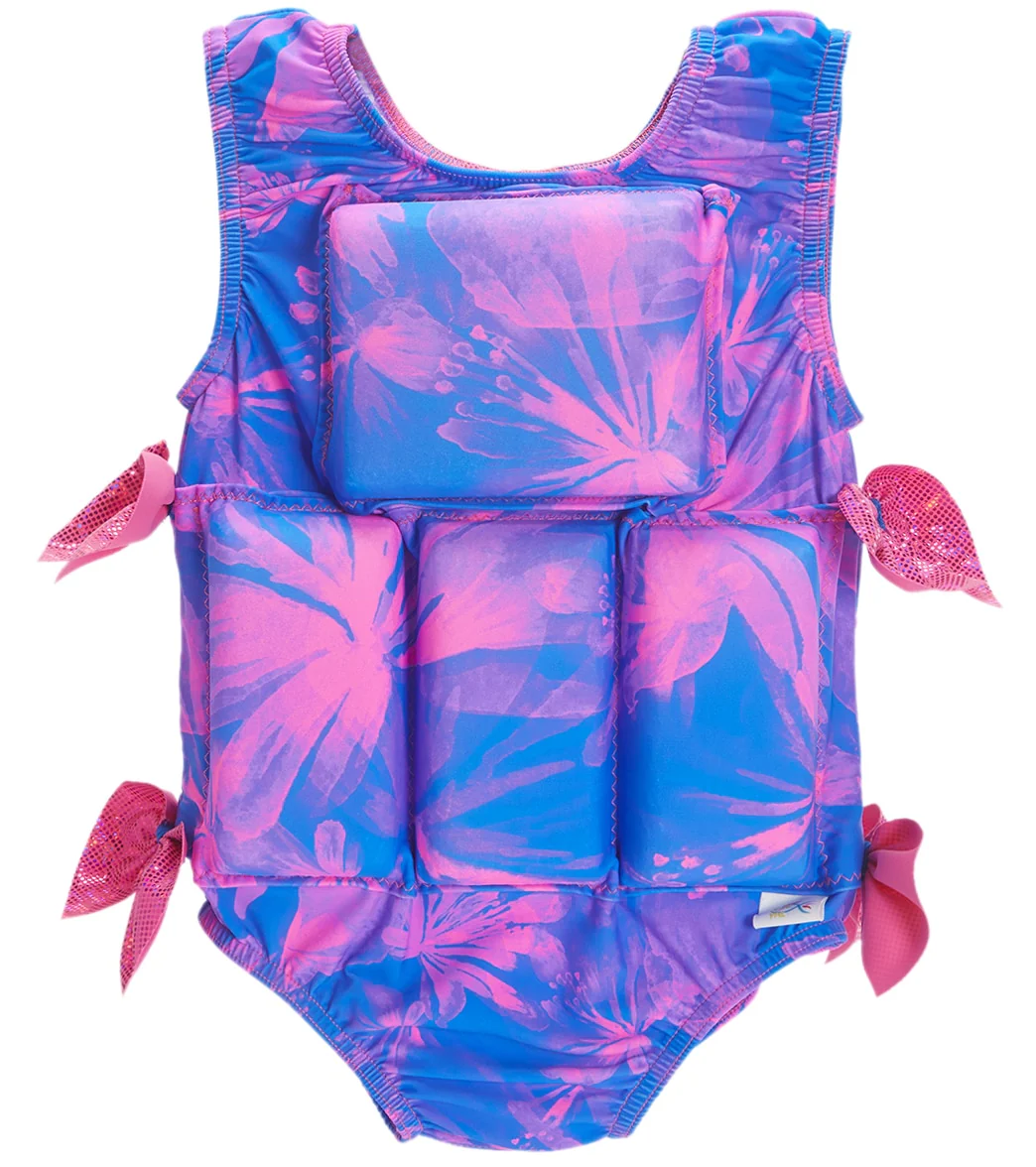 My Pool Pal Girl's Bright Blue and Pink Floatation Swimsuit - Image 4