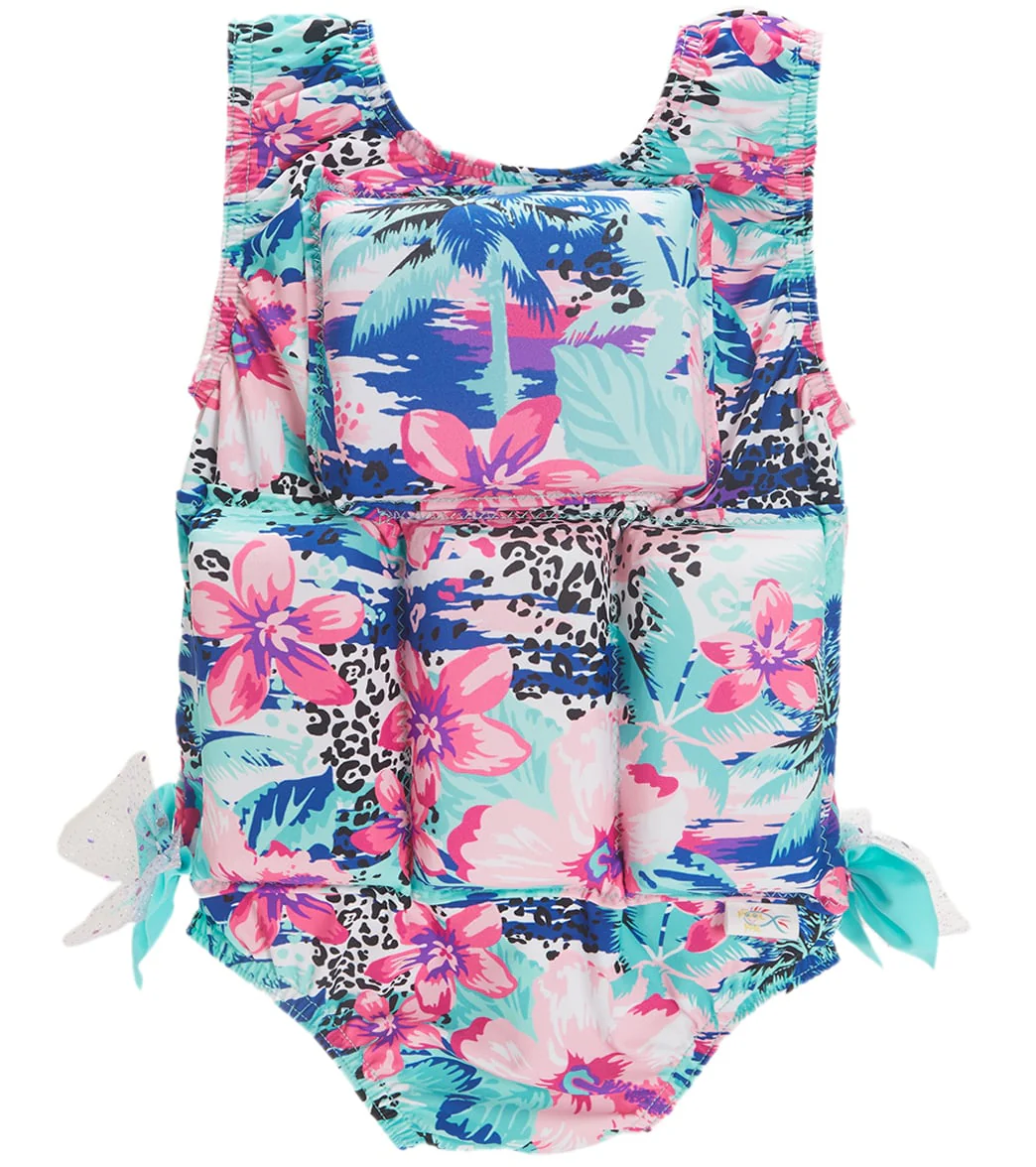 My Pool Pal Girl's Leopard Tropical Floatation Swimsuit - Image 5
