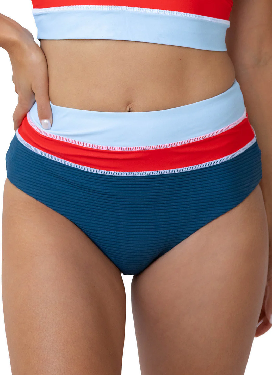 Nani Women's Flat Rib Color Block Bikini Bottom - Image 10