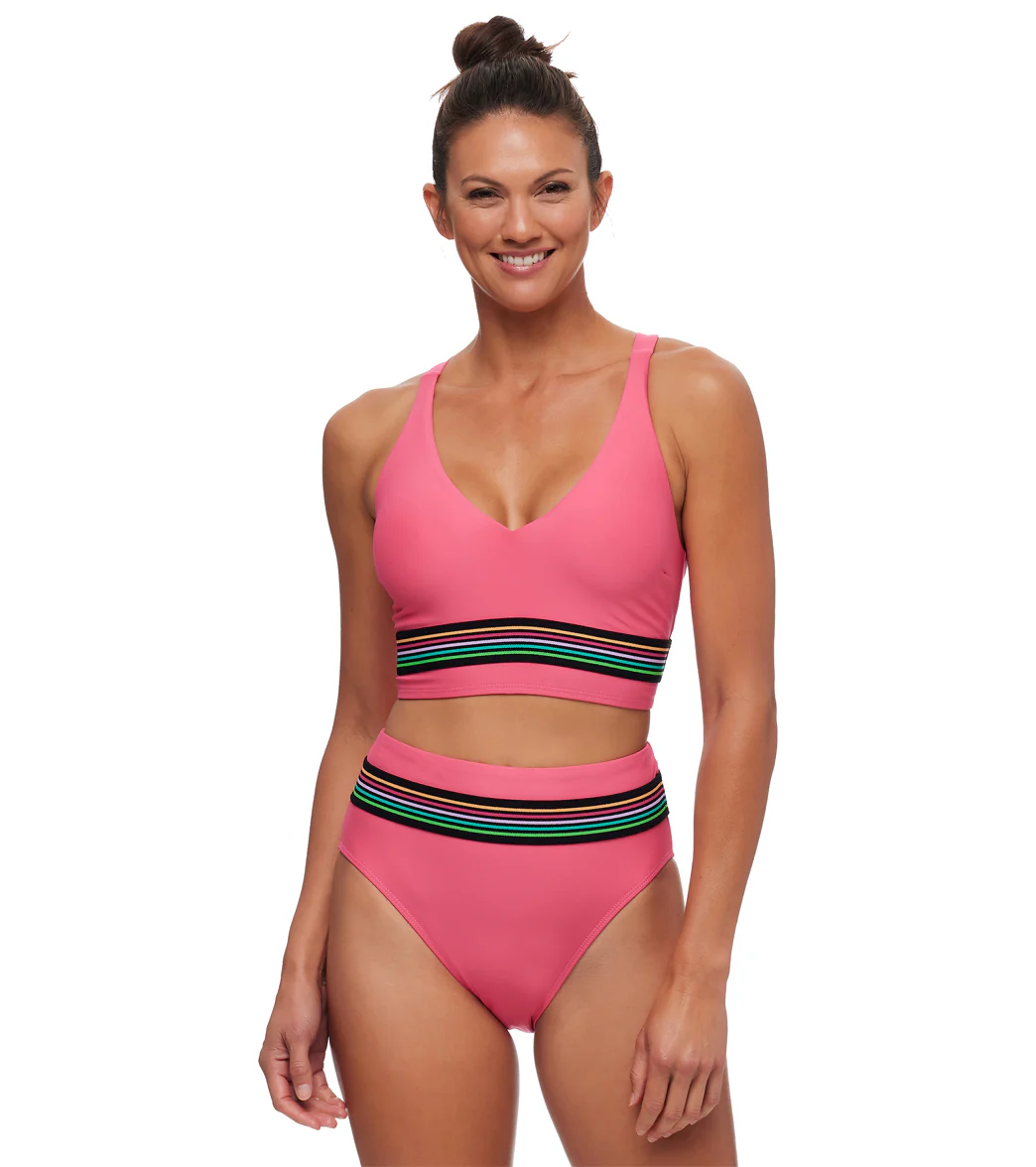 Next by Athena Women's Good Karma Jacquard Band V-Neck Bikini Top - Image 3