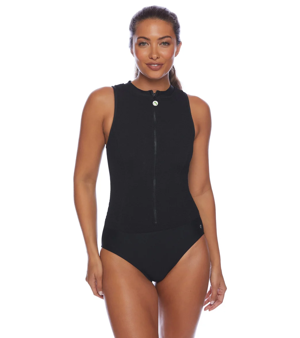 Next by Athena Women's Good Karma Shape Malibu Zip One Piece Swimsuit - Image 8