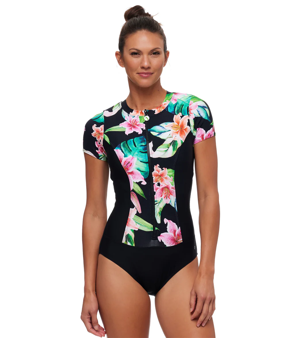 Next by Athena Women's Malibu Keoki Palms Zip One Piece Swimsuit - Image 9