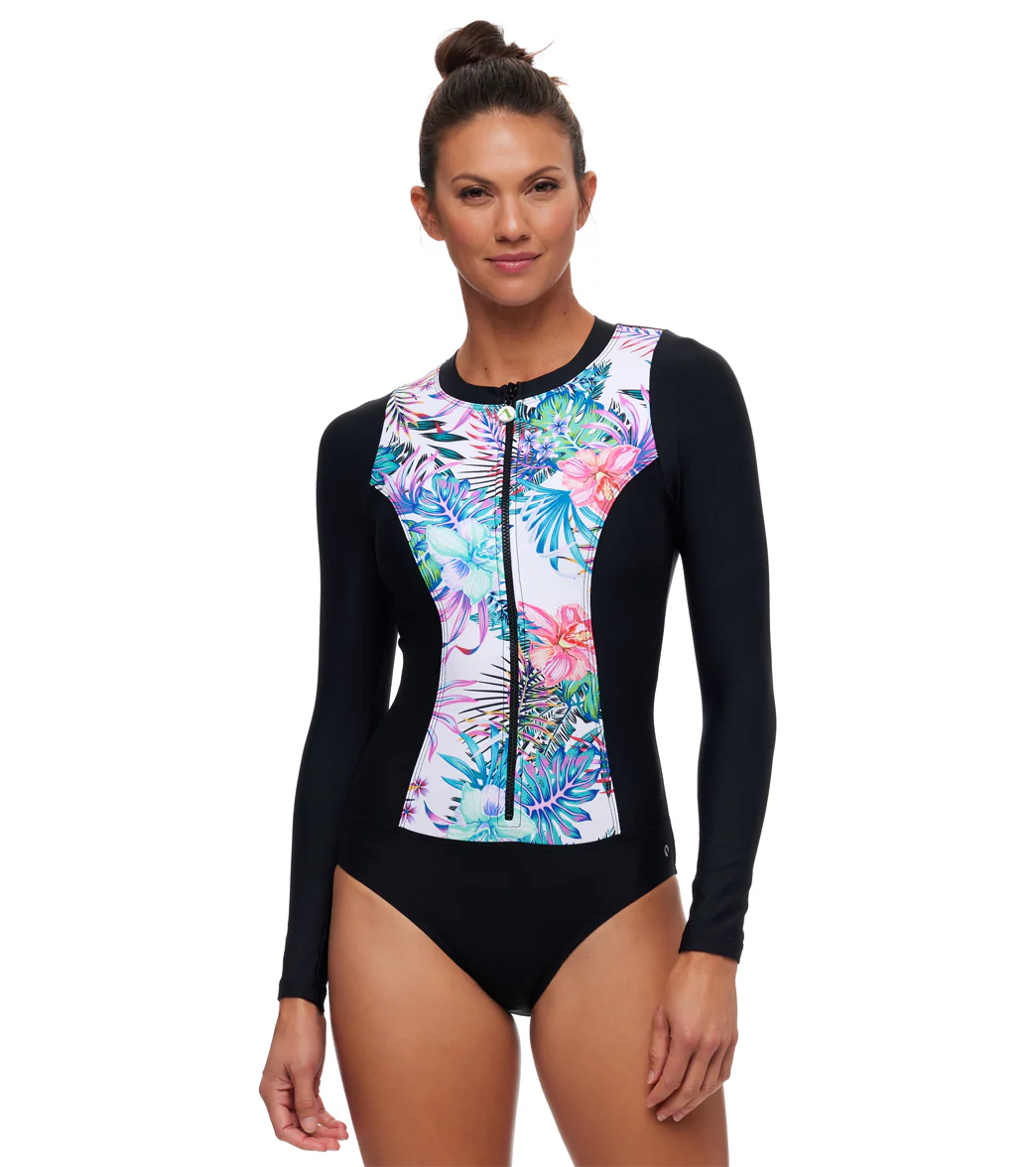 Next by Athena Women's Malibu Long Sleeve Zip One Piece Swimsuit - Image 8