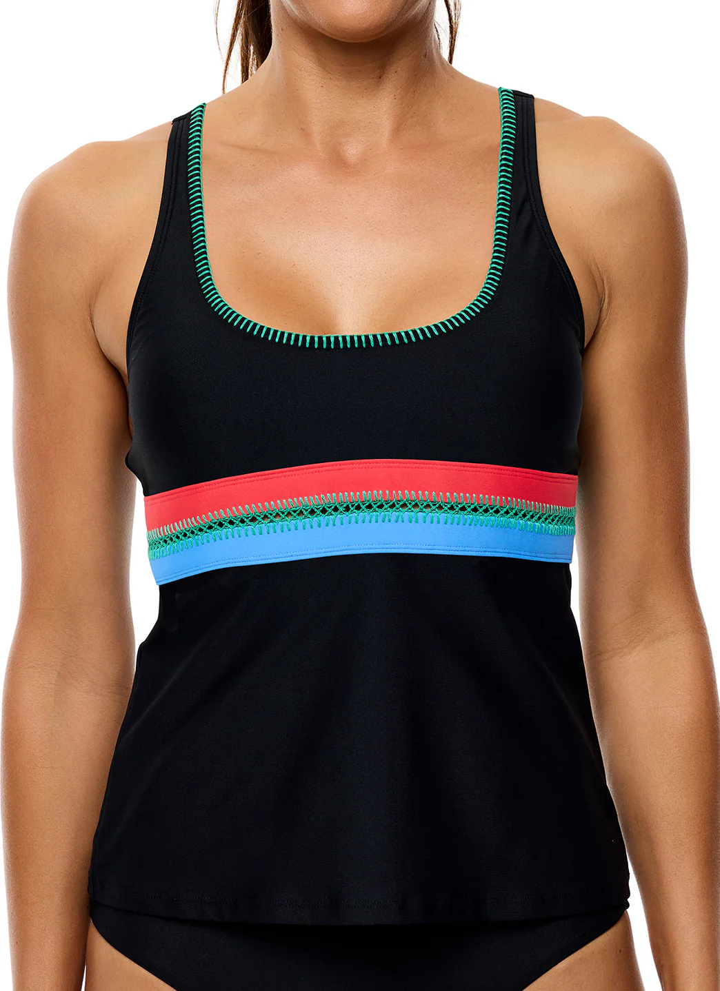 Next by Athena Women's Shaka Serve Crochet Trim Tankini Top - Image 3