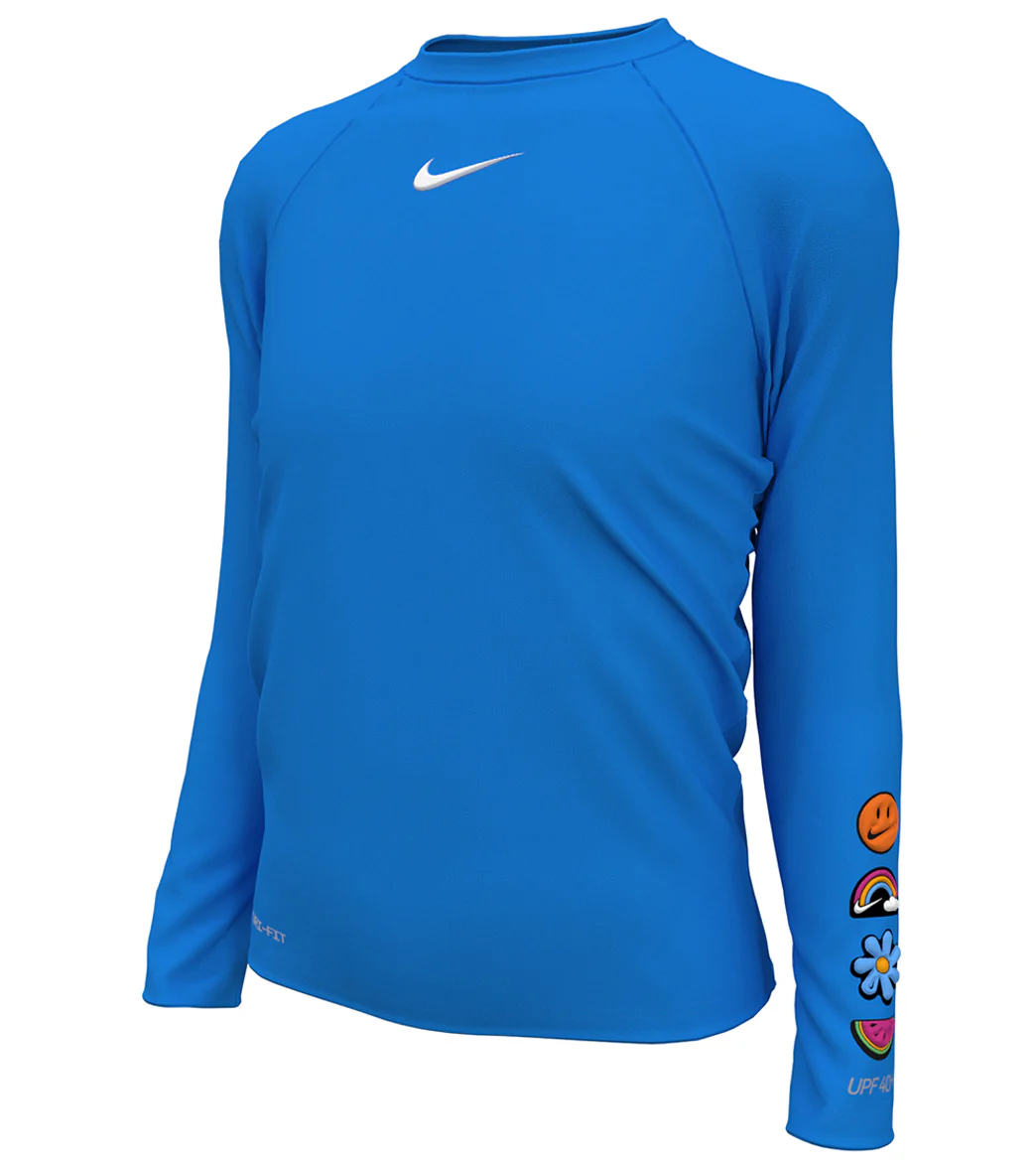 Nike Girls' Charms Long Sleeve Hydroguard (Big Kid) - Image 15