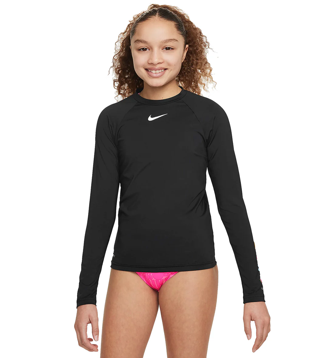 Nike Girls' Charms Long Sleeve Hydroguard (Big Kid) - Image 28