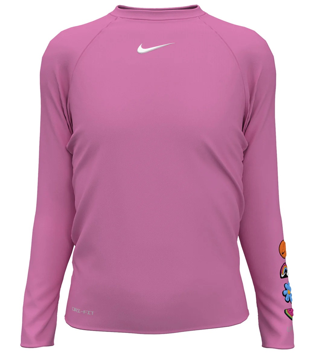 Nike Girls' Charms Long Sleeve Hydroguard (Big Kid) - Image 5