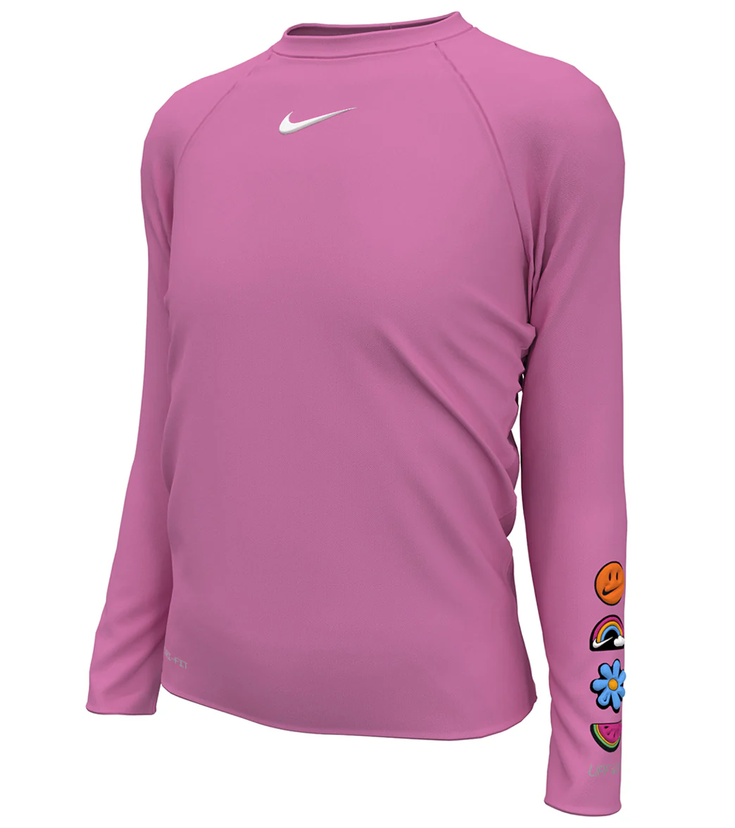 Nike Girls' Charms Long Sleeve Hydroguard (Big Kid) - Image 6