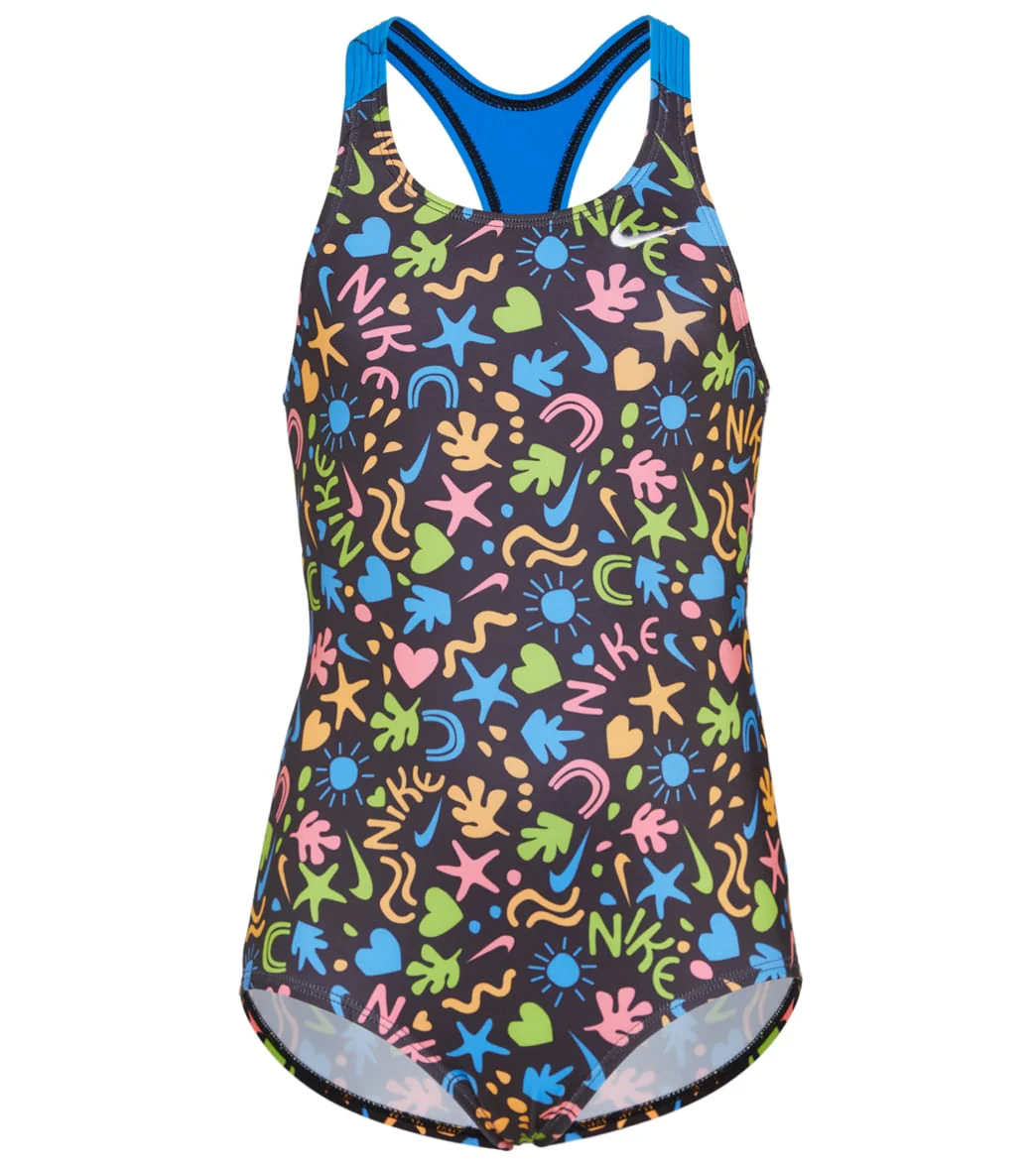 Nike Girls' Fun Forest Racerback One Piece Swimsuit (Little Kid) - Image 11