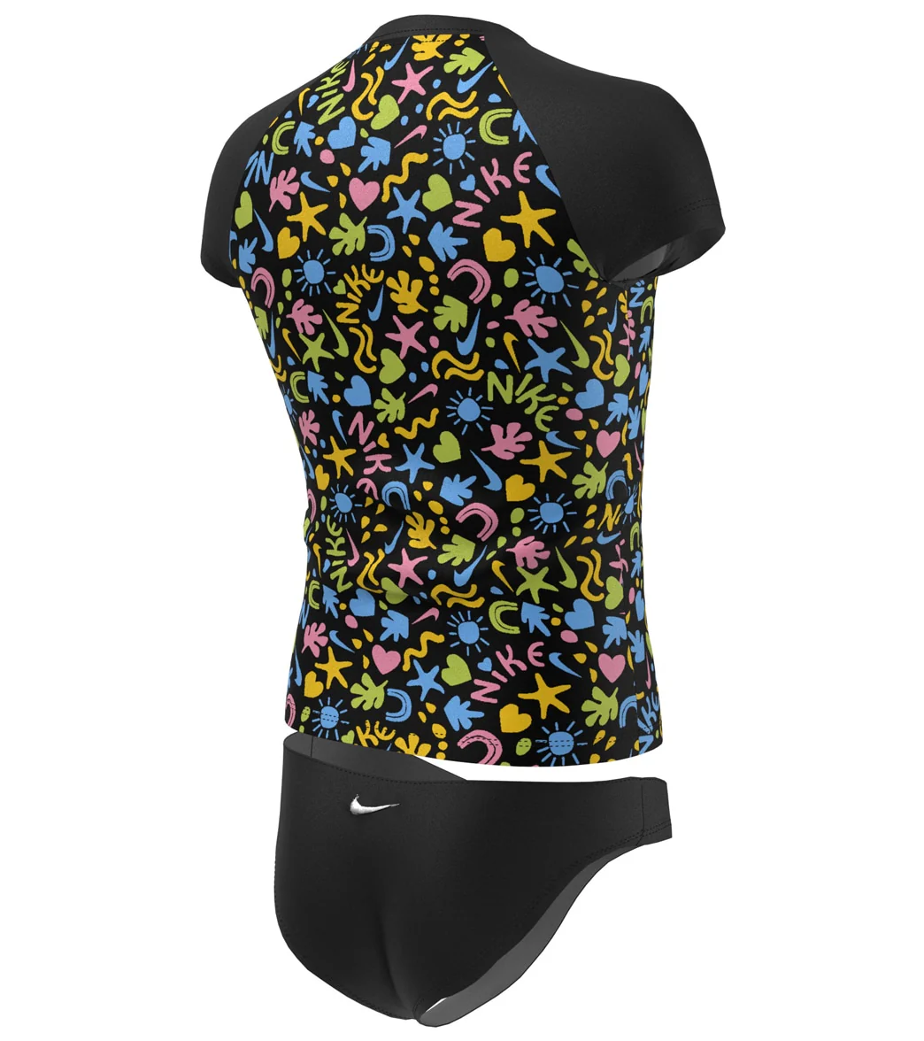 Nike Girls' Fun Forest Short Sleeve Top Bikini Set (Big Kid) - Image 13