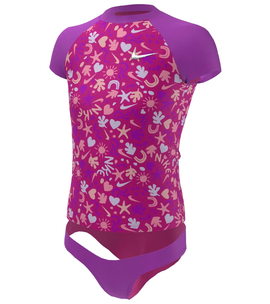 Nike Girls' Fun Forest Short Sleeve Top Bikini Set (Big Kid) - Image 2