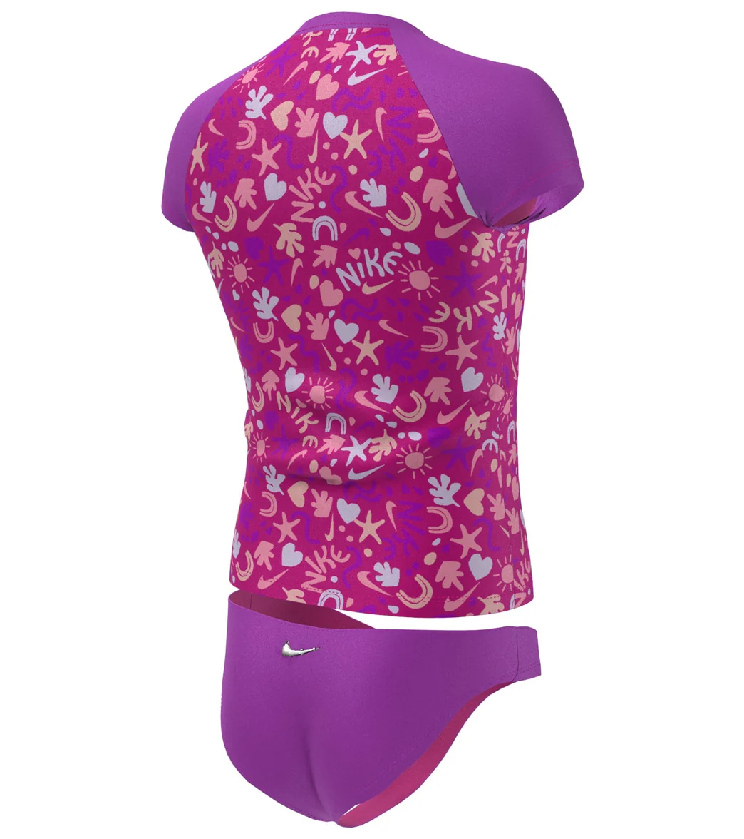 Nike Girls' Fun Forest Short Sleeve Top Bikini Set (Big Kid) - Image 3