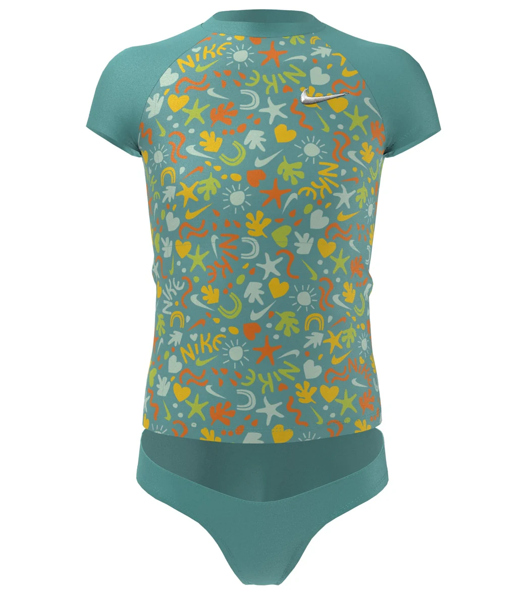 Nike Girls' Fun Forest Short Sleeve Top Bikini Set (Big Kid) - Image 6