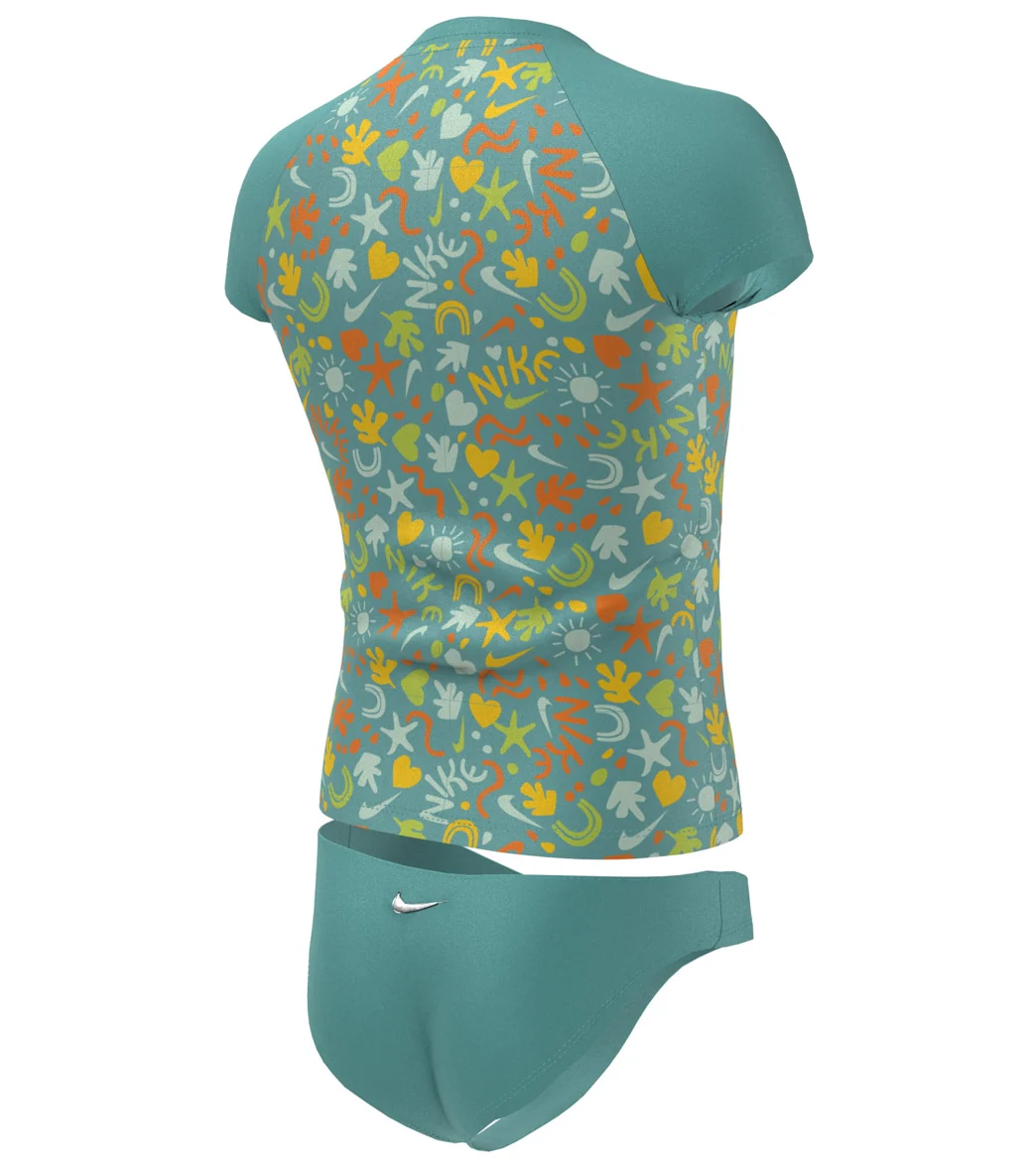 Nike Girls' Fun Forest Short Sleeve Top Bikini Set (Big Kid) - Image 8