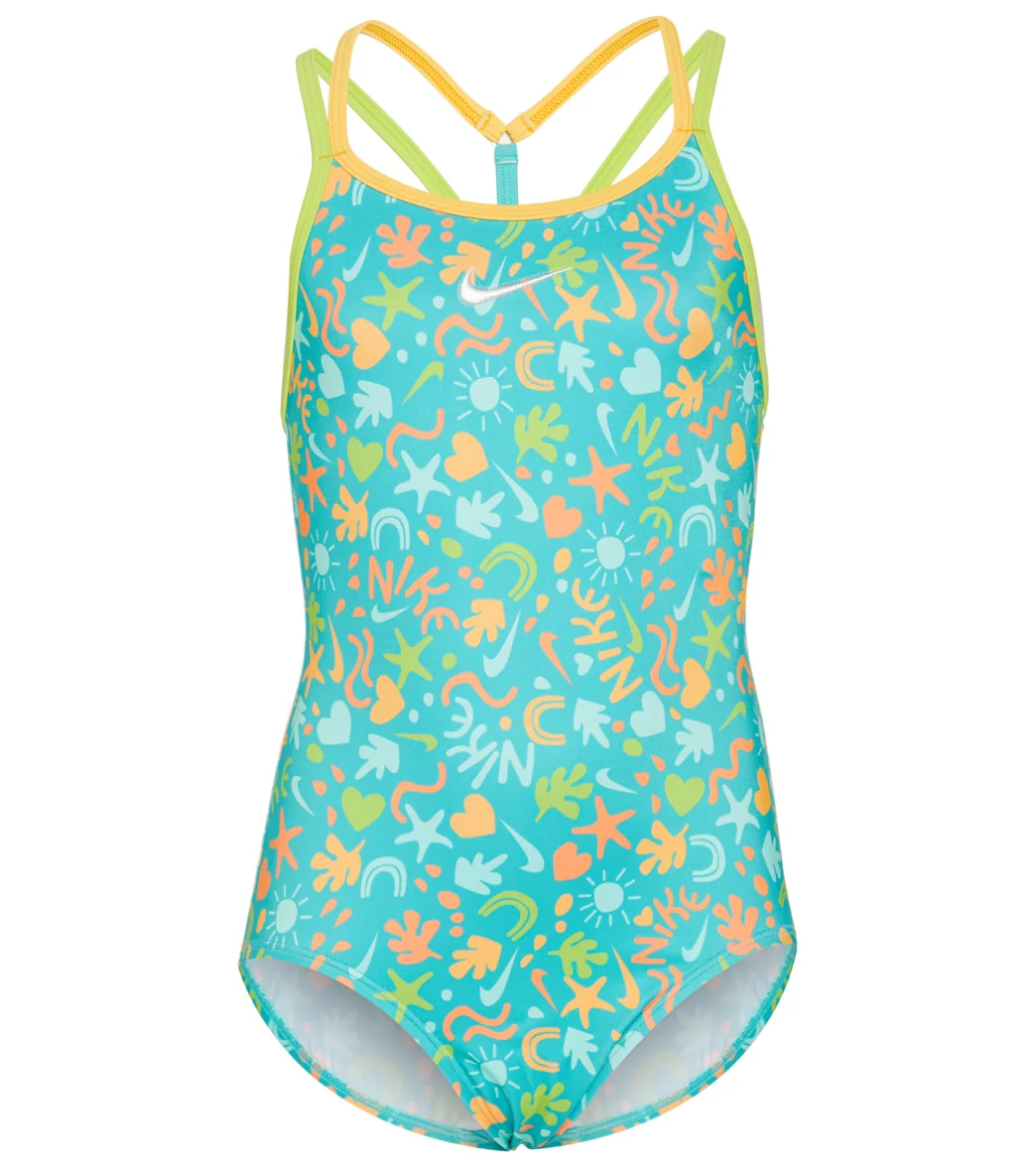 Nike Girls' Fun Forest T-Crossback One Piece Swimsuit (Big Kid) - Image 8