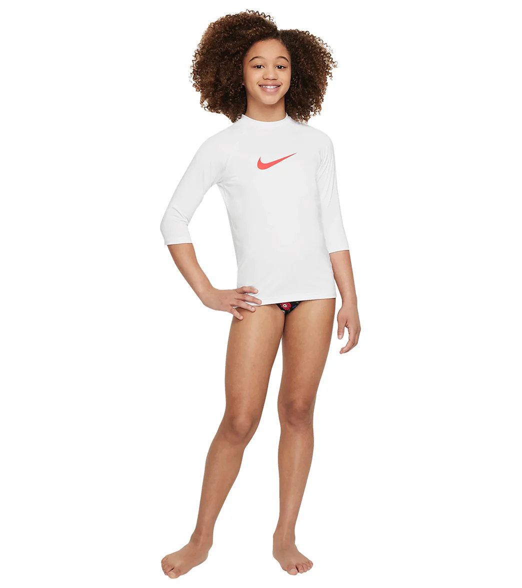 Nike Girls' Logo Short Sleeve Hydroguard (Big Kid) - Image 11