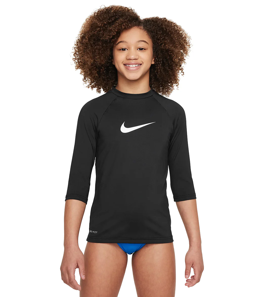 Nike Girls' Logo Short Sleeve Hydroguard (Big Kid) - Image 24