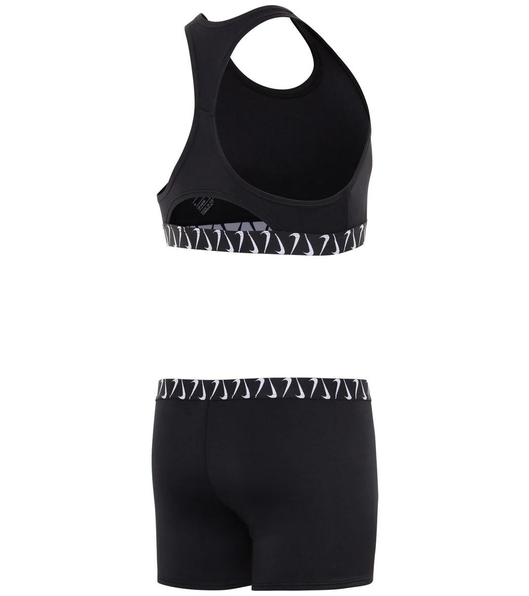 Nike Girls' Logo Tape Crossback Sport Two Piece Bikini Set (Big Kid) - Image 6