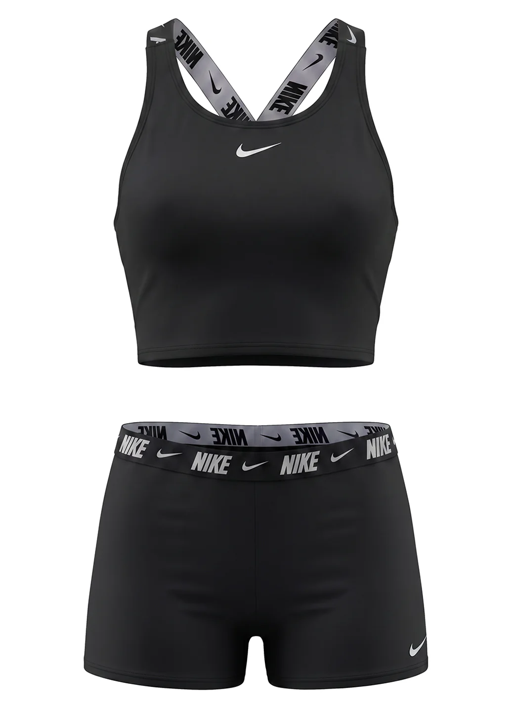 Nike Girls' Logo Tape Crossback Two Piece Midkini Set (Big Kid)