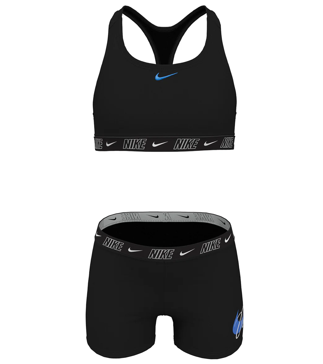 Nike Girls' Logo Tape Racerback Bikini Set (Big Kid) - Image 10