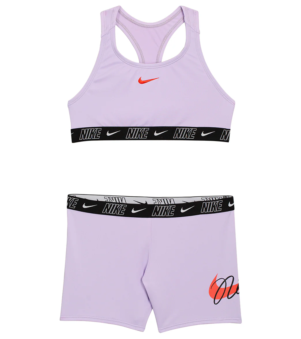 Nike Girls' Logo Tape Racerback Bikini Set (Big Kid) - Image 3