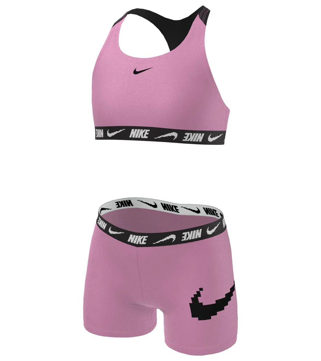 Nike Girls' Logo Tape Two Piece Bikini Set (Big Kid) - Image 2