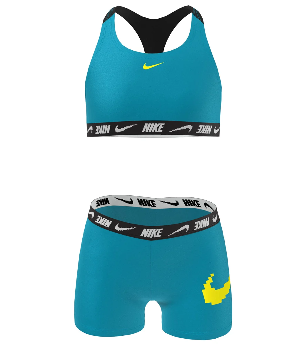 Nike Girls' Logo Tape Two Piece Bikini Set (Big Kid) - Image 6