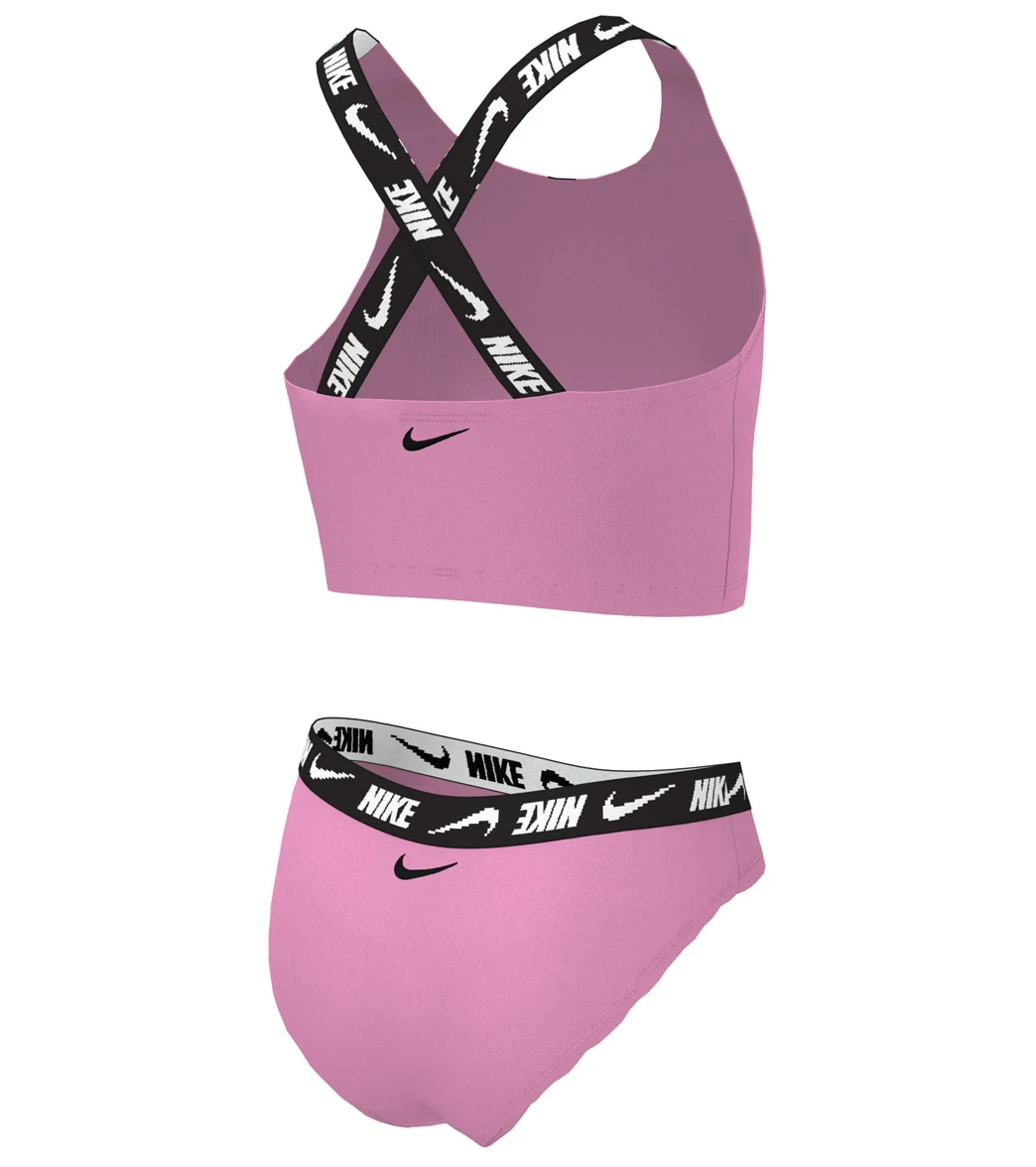 Nike Girls Logo Tape Two Piece Midkini Set (Big Kid) - Image 11