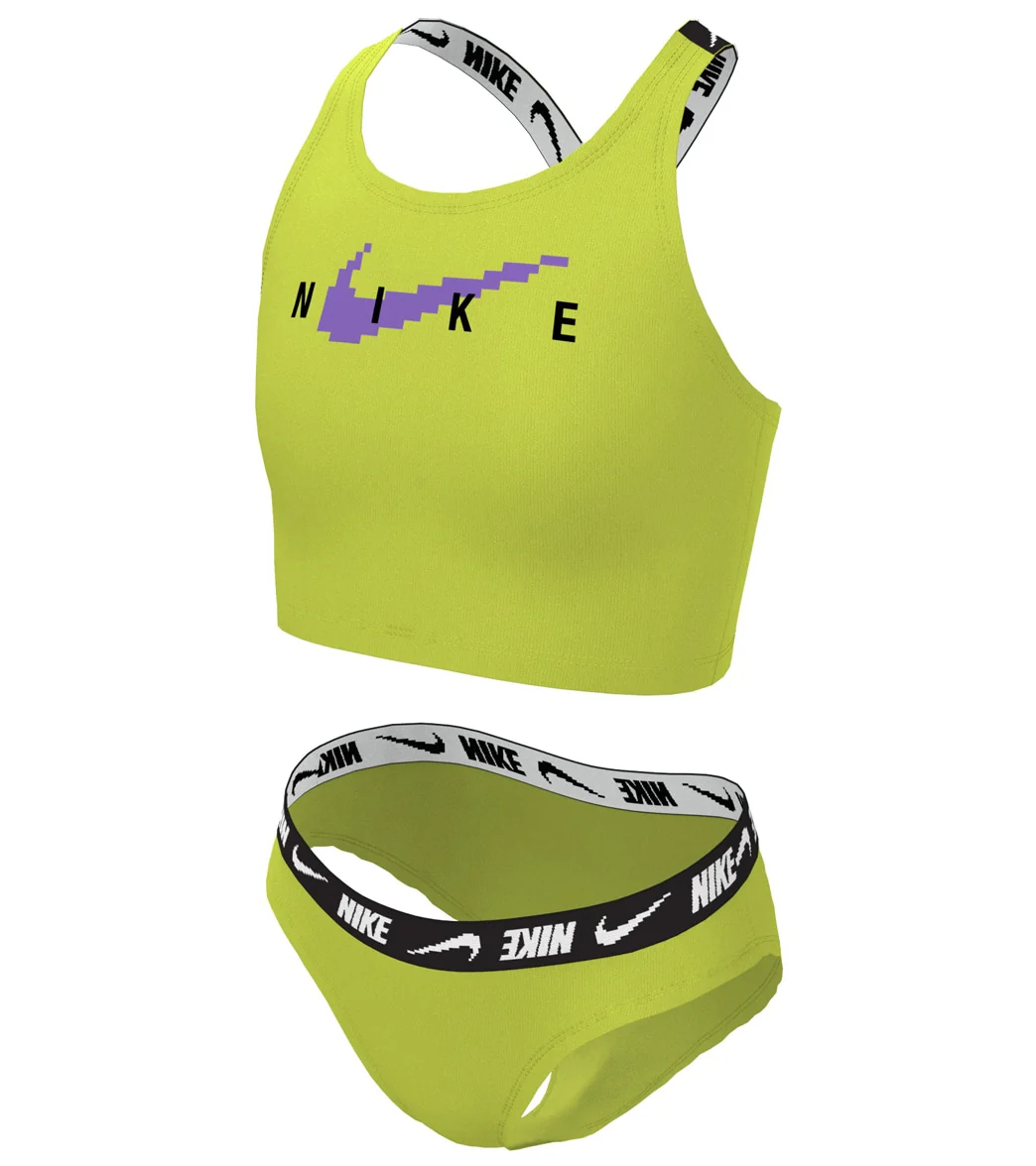 Nike Girls Logo Tape Two Piece Midkini Set (Big Kid) - Image 15