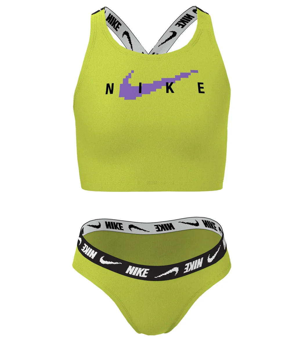 Nike Girls Logo Tape Two Piece Midkini Set (Big Kid) - Image 18