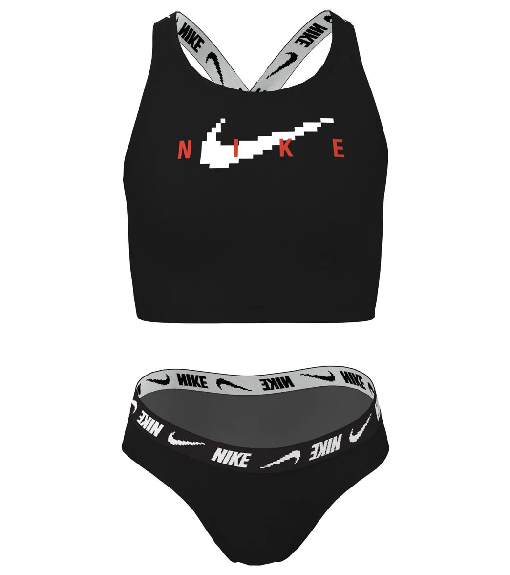 Nike Girls Logo Tape Two Piece Midkini Set (Big Kid) - Image 19