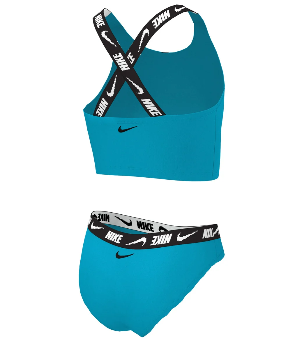 Nike Girls Logo Tape Two Piece Midkini Set (Big Kid) - Image 3