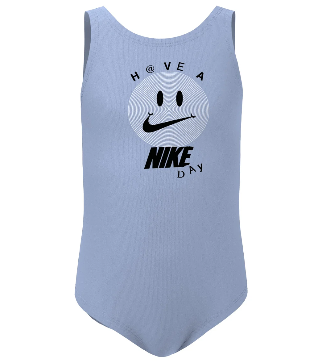 Nike Girls' Multi Logo One Piece Swimsuit (Little Kid) - Image 5