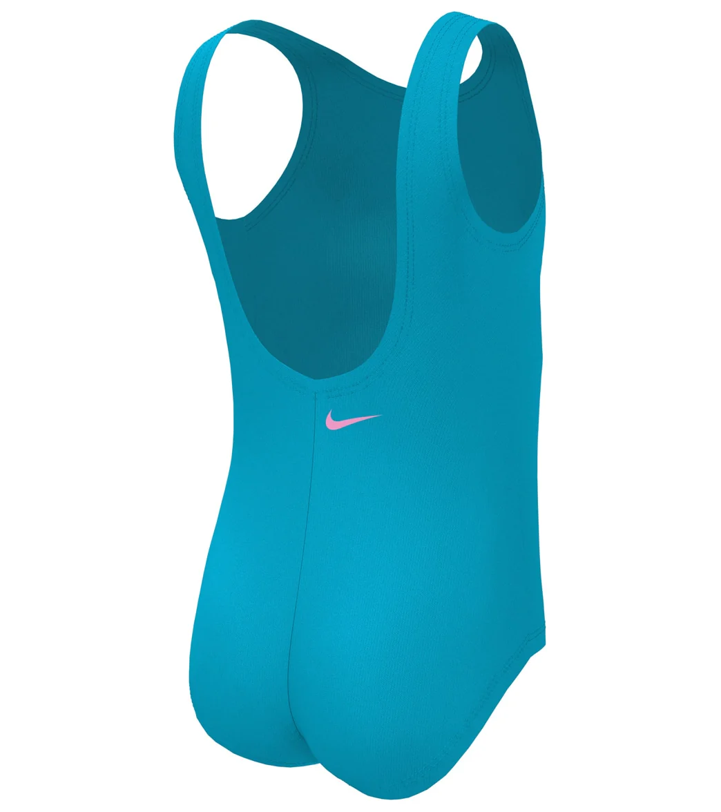 Nike Girls' Multi Logo One Piece Swimsuit (Little Kid) - Image 8
