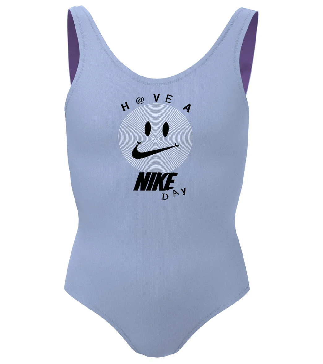Nike Girls' Multi Logo U Back One Piece Swimsuit (Big Kid) - Image 11