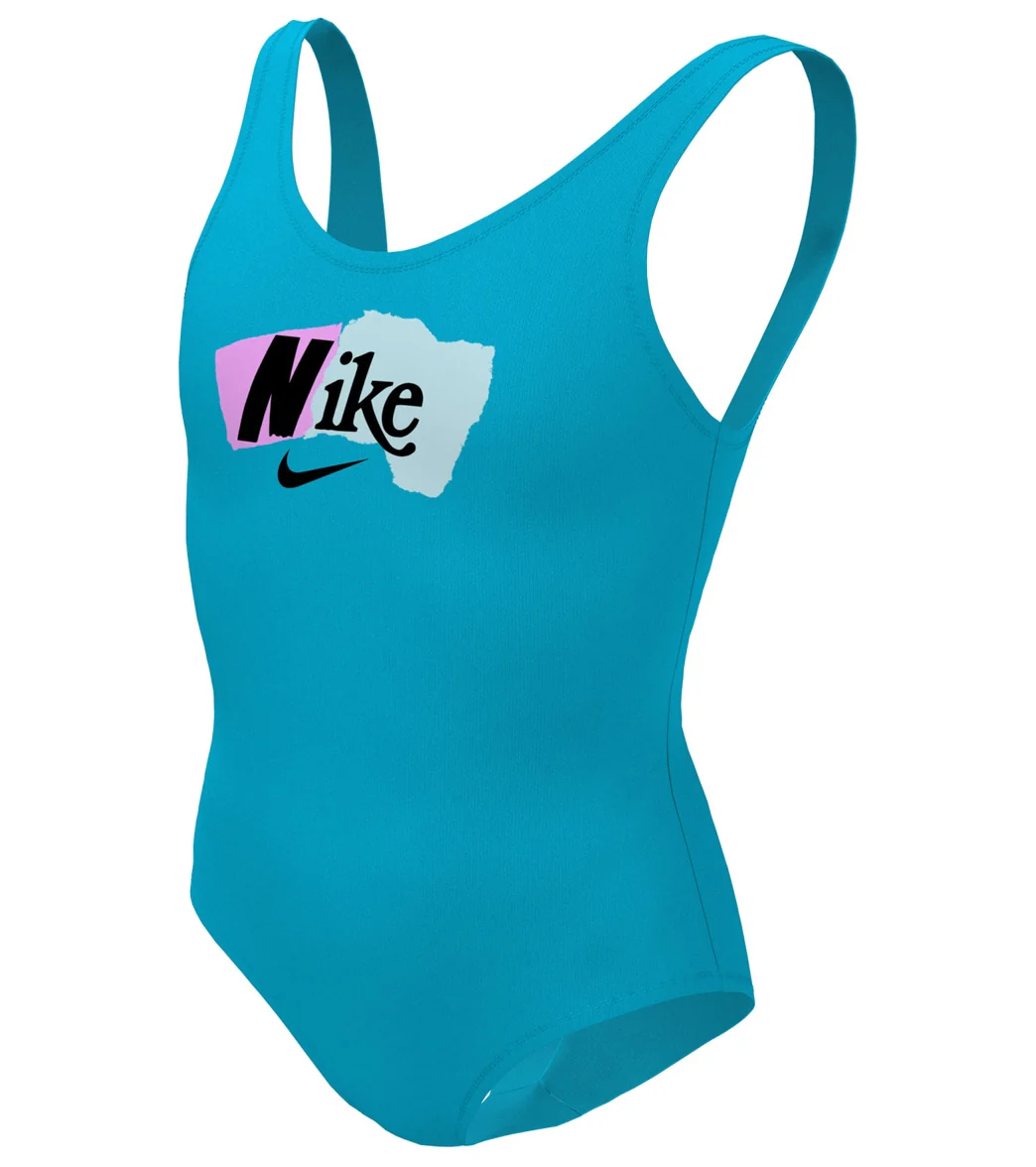 Nike Girls' Multi Logo U Back One Piece Swimsuit (Big Kid) - Image 18