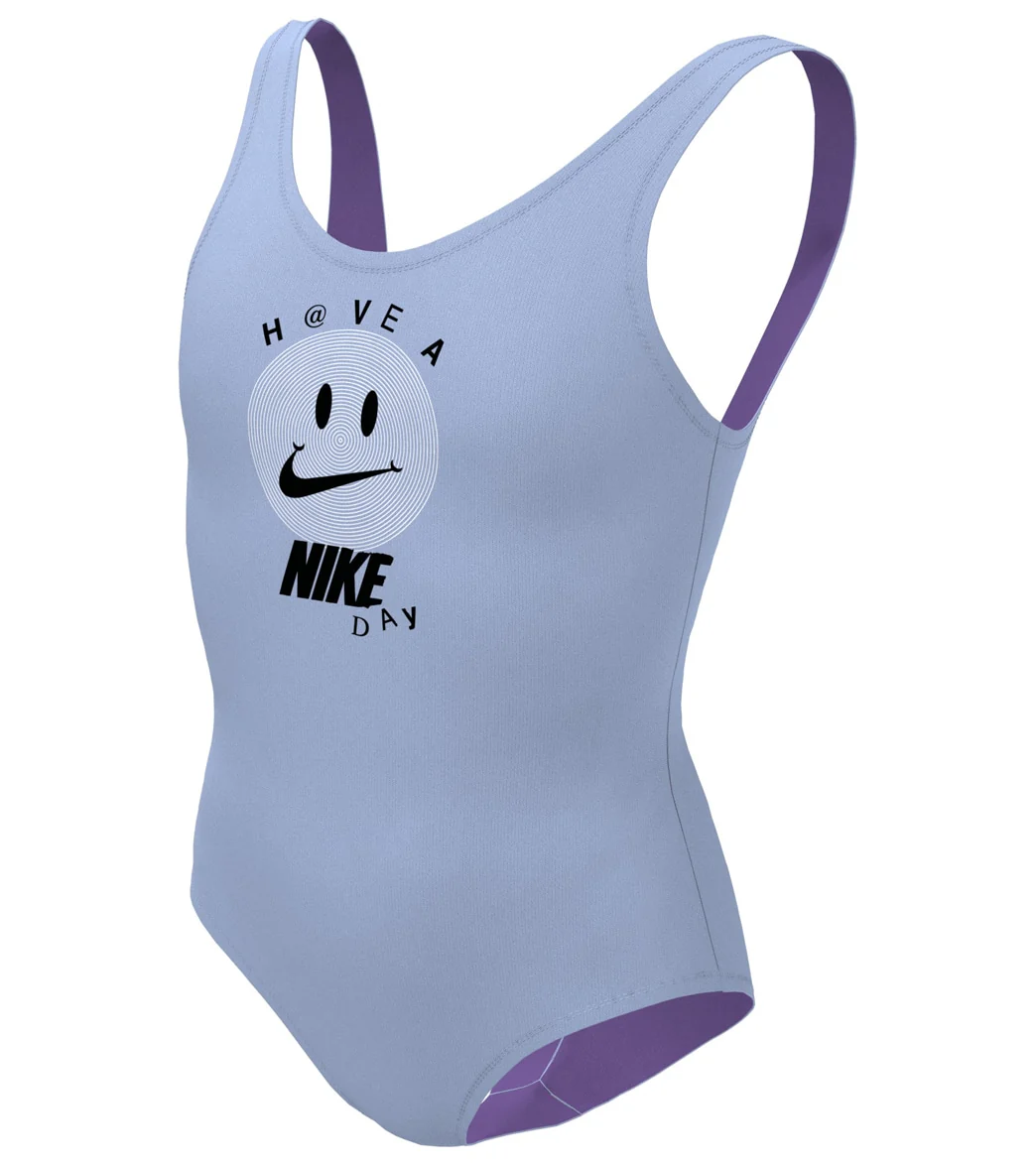 Nike Girls' Multi Logo U Back One Piece Swimsuit (Big Kid) - Image 2