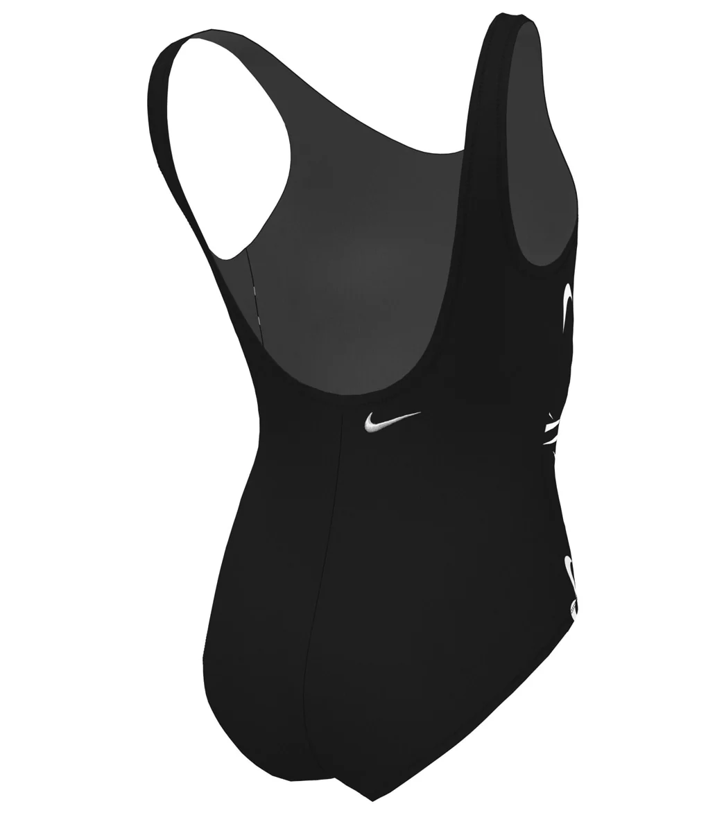 Nike Girls' Multi Logo U Back One Piece Swimsuit (Big Kid) - Image 24