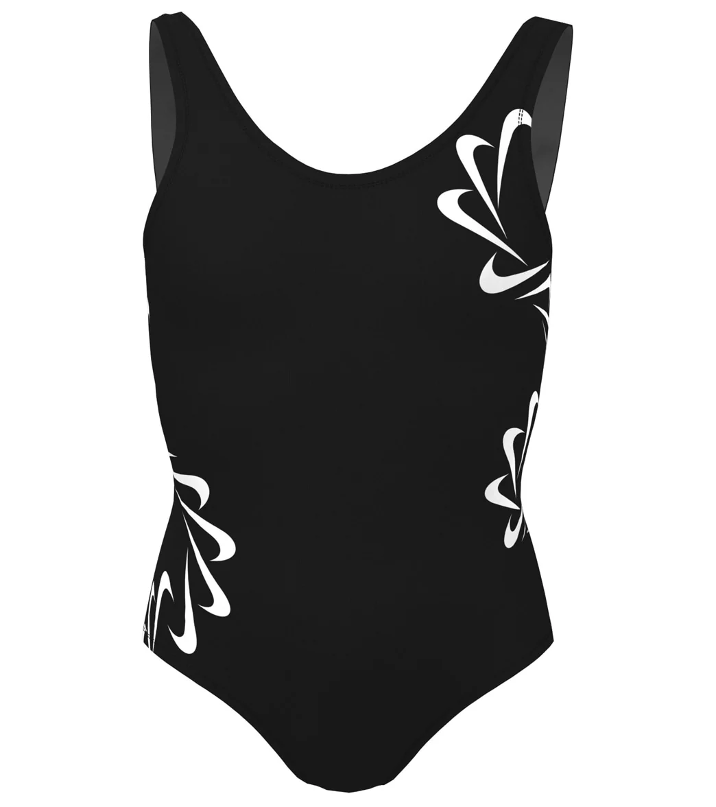 Nike Girls' Multi Logo U Back One Piece Swimsuit (Big Kid) - Image 26